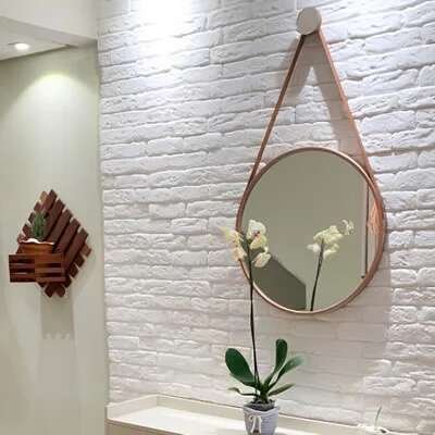 Revestimento em gesso 3D decorativo aplicado em parede interna em Indaiatuba