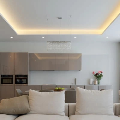 Sanca de gesso com iluminação embutida em Indaiatuba